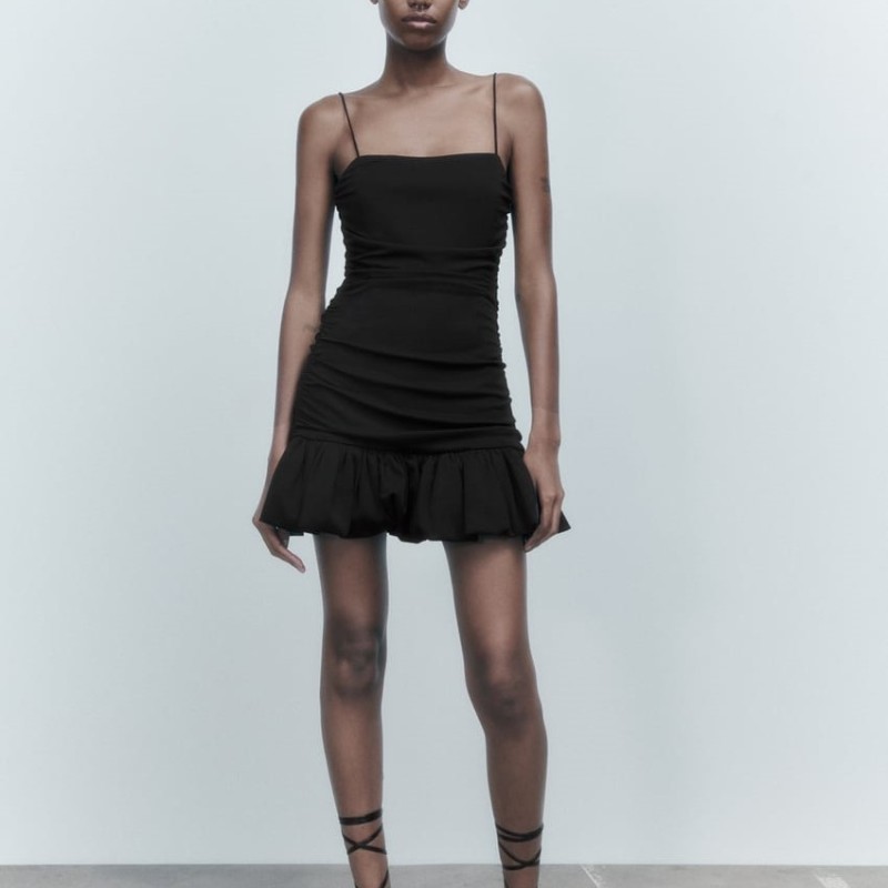 Draped Dress With Ruffles