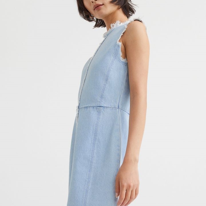 sleeveless denim dress