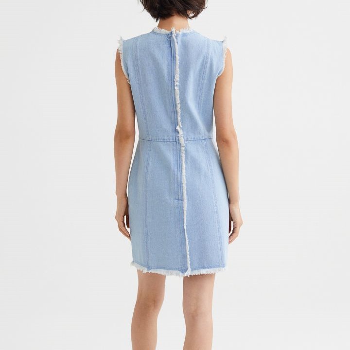sleeveless denim dress