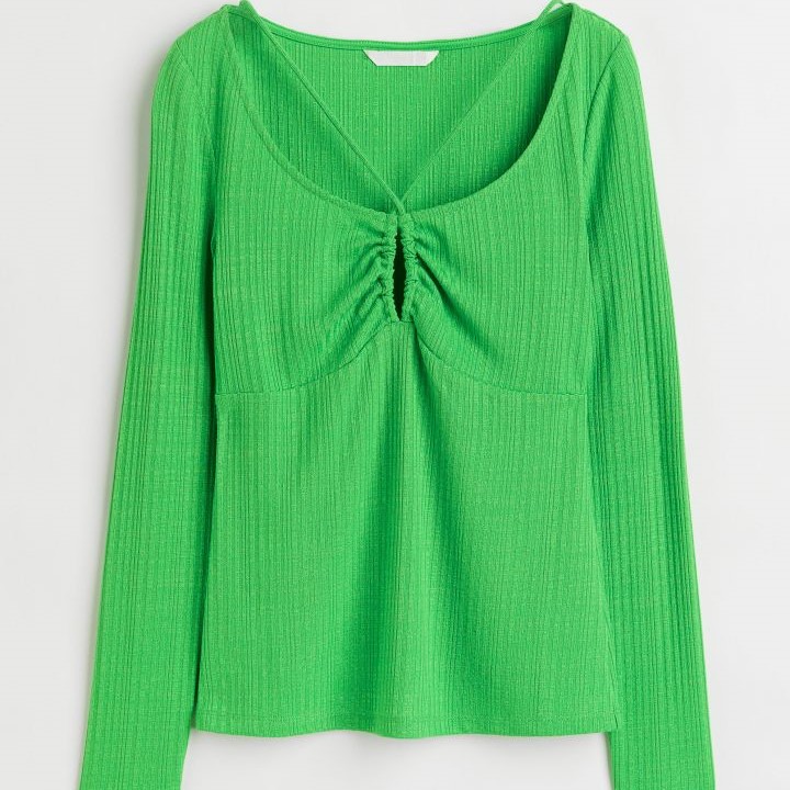 Ribbed jersey top