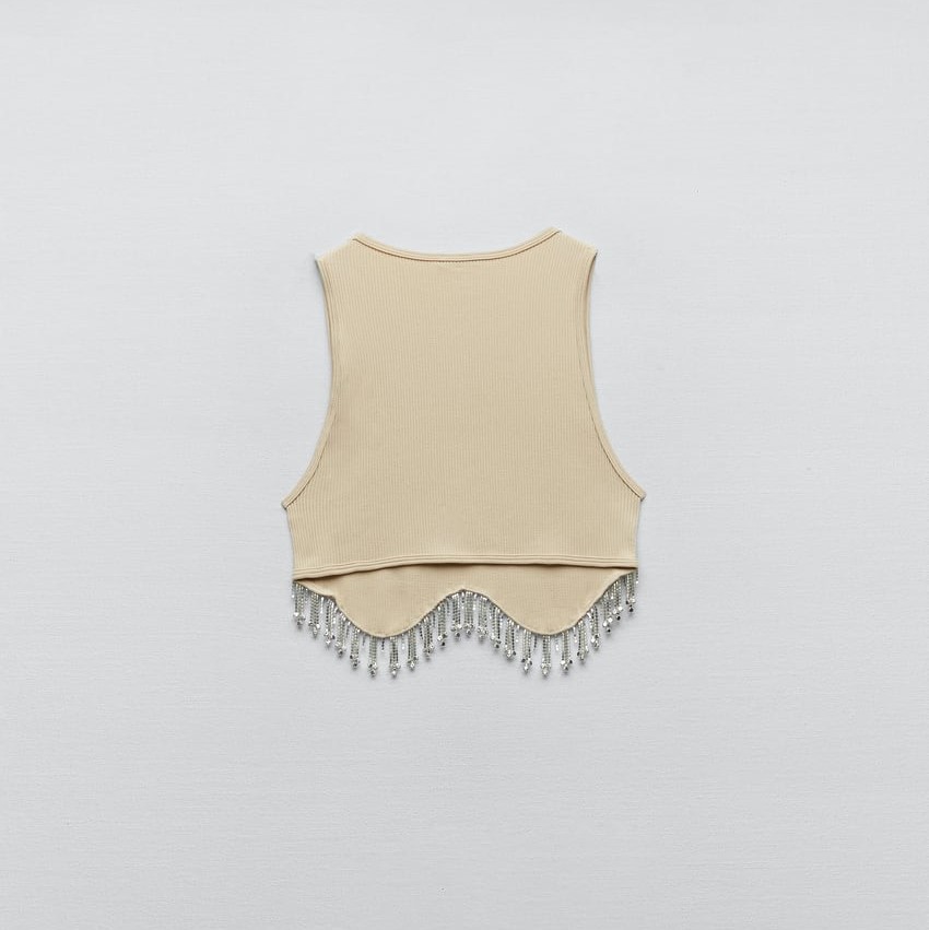 SEAMLESS TOP WITH RHINESTONES