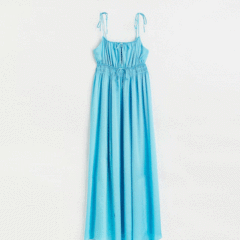 waist gathered maxi dress