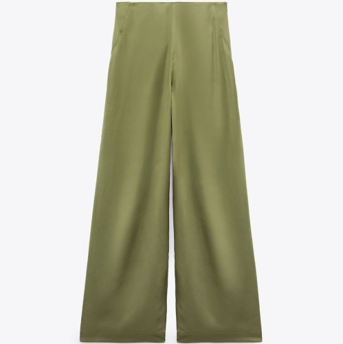 Full-Length Satin Trousers