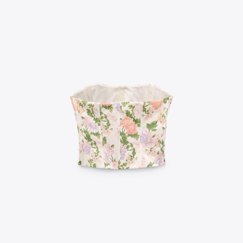 Floral Print Corsetry-Inspired Top