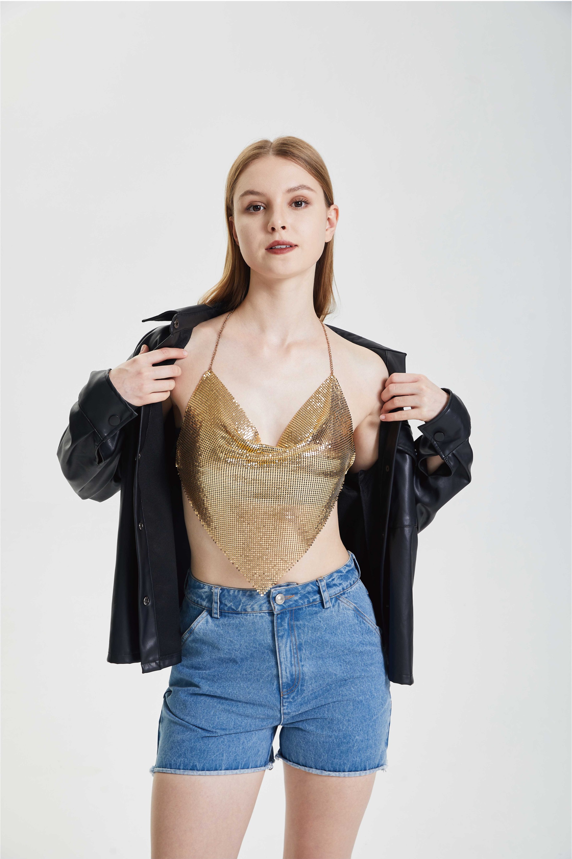 Suspender neck vest top