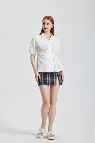 Waistband White Shirt Design Sense Top