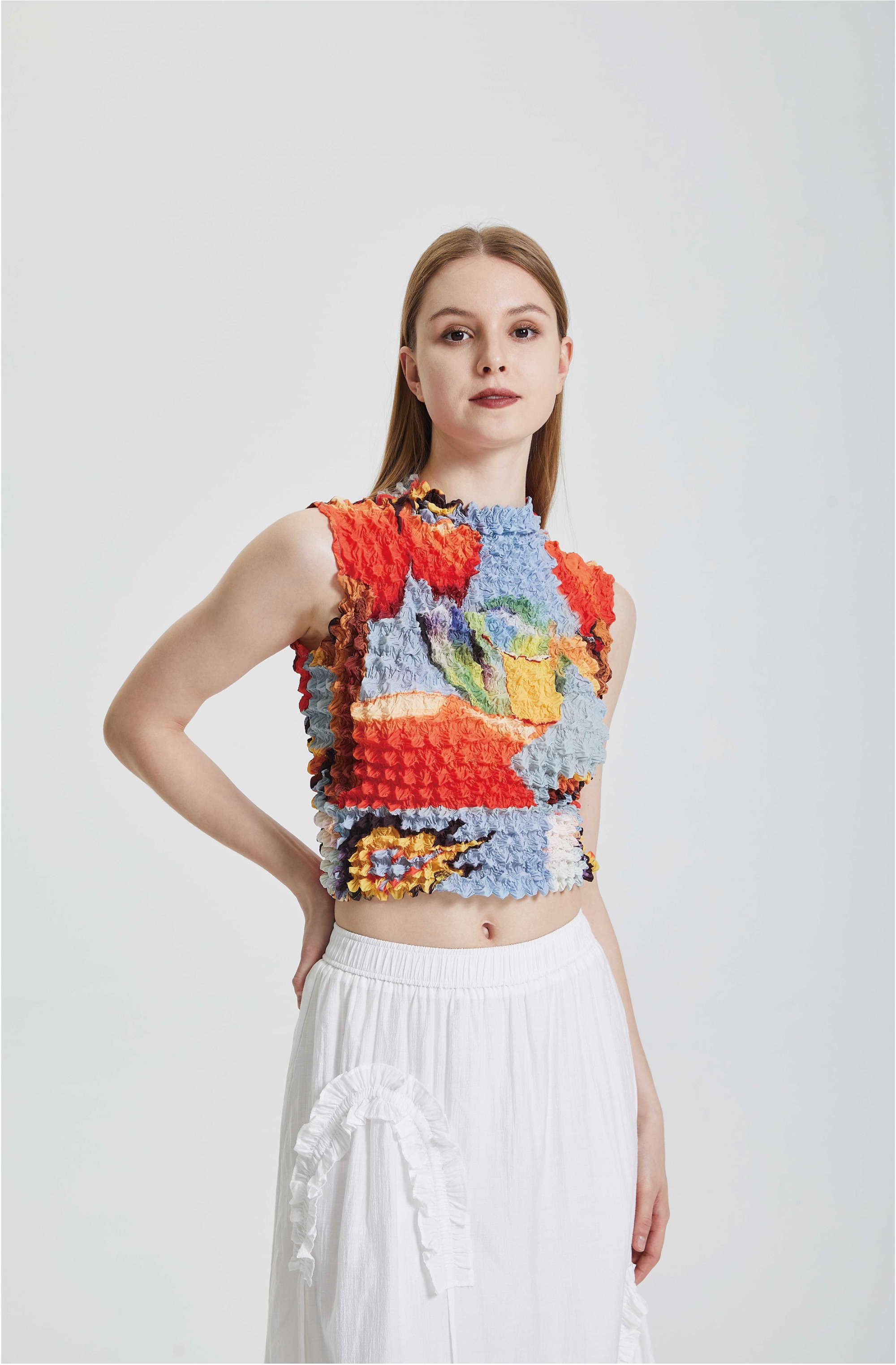 Short top jazz design sleeveless top