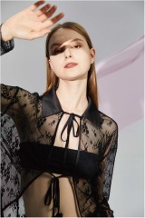 Slim fitting lace patchwork hollowed out strap dress