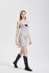 V-neck hanging neck strap dress