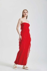 RUFFLE HEM SPLIT Irregular Dress
