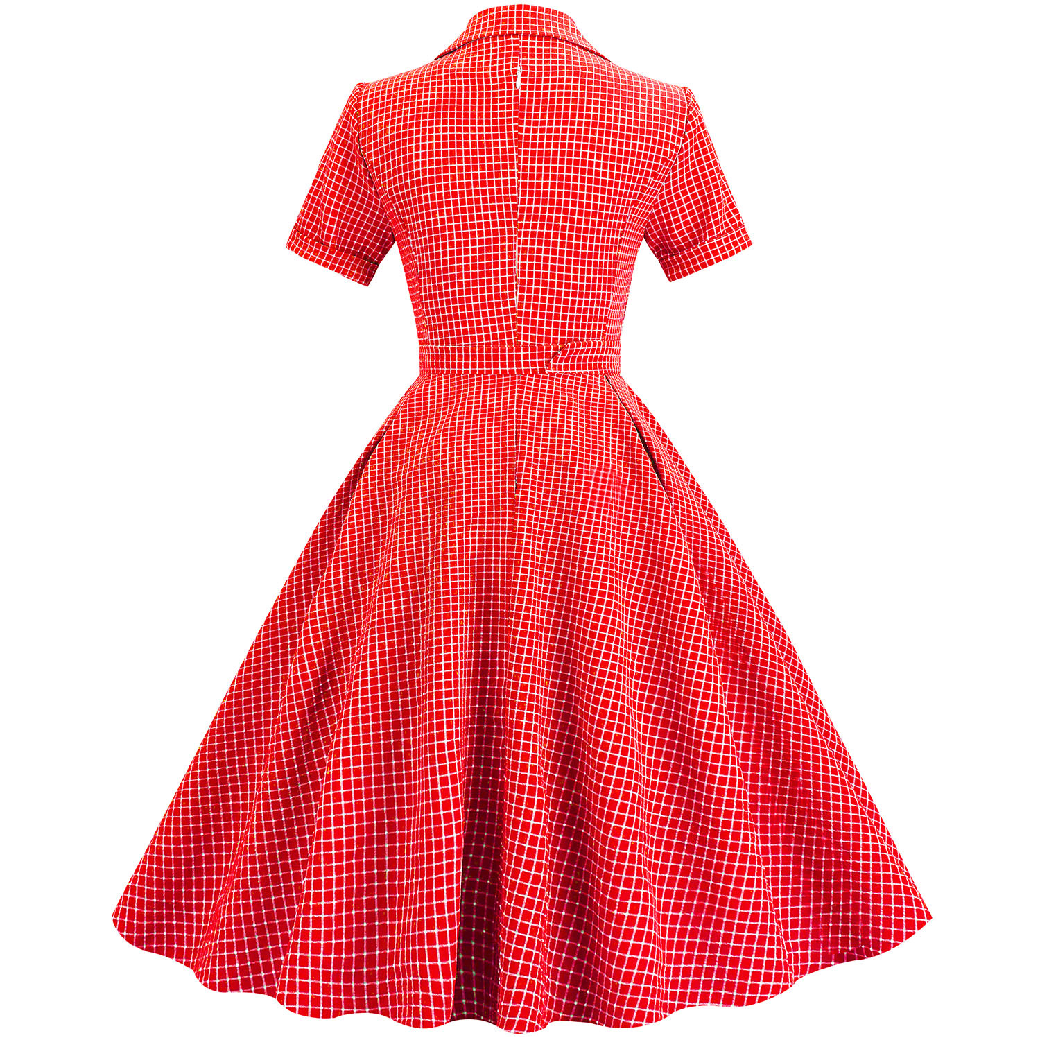 Contrast Suit Collar Plaid Dress
