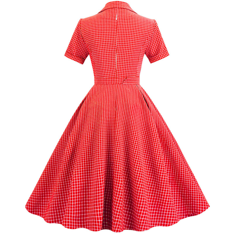 Contrast Suit Collar Plaid Dress