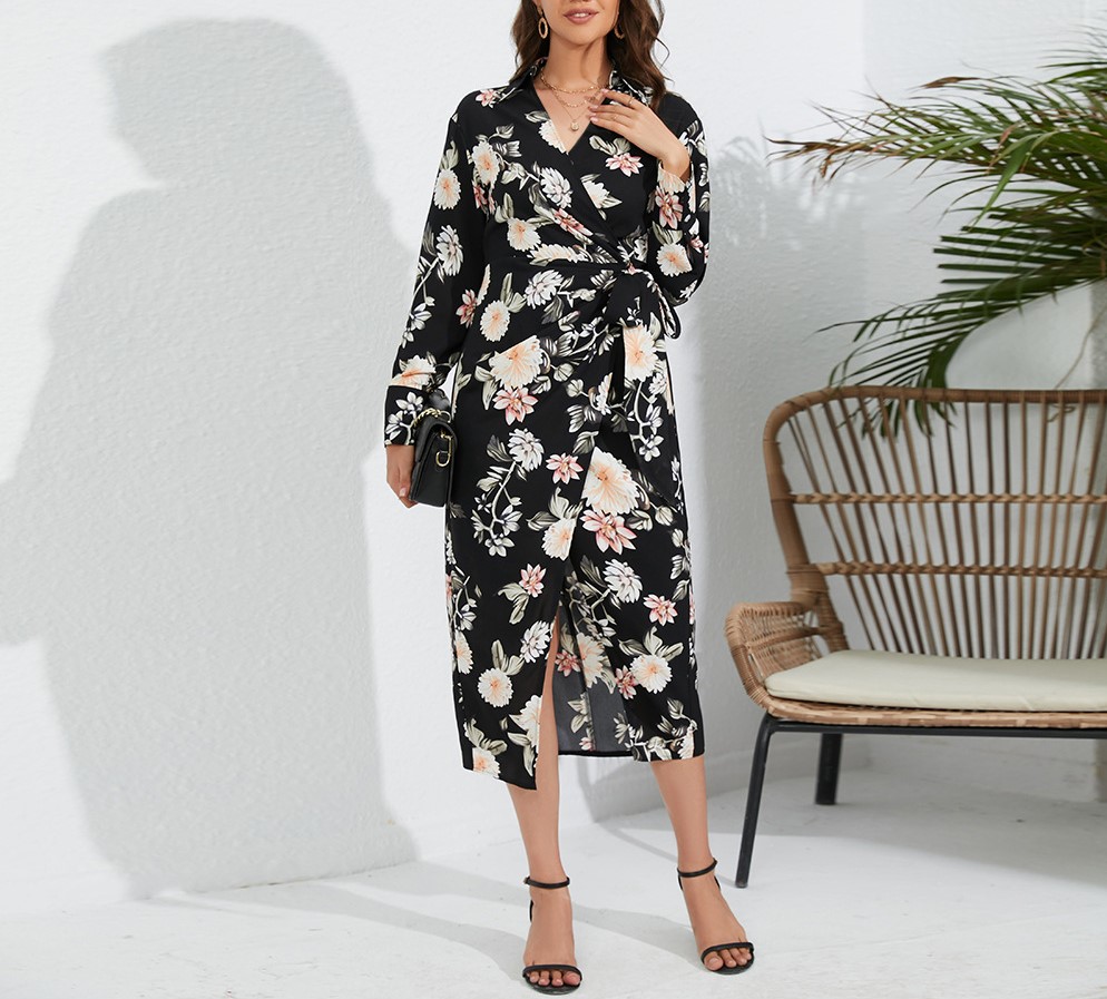 Slim Fit Split Strap Sexy Floral Dress