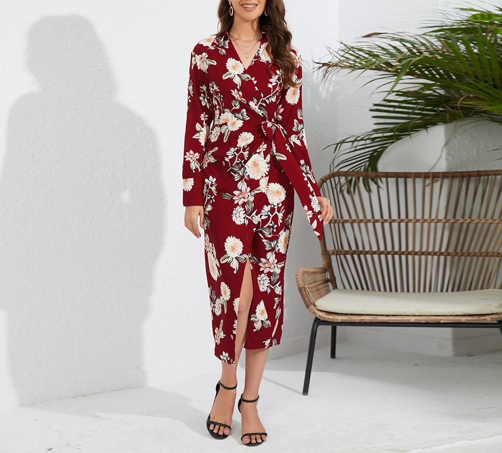 Slim Fit Split Strap Sexy Floral Dress