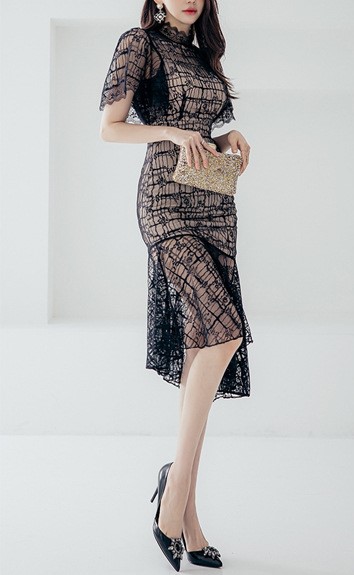 Lace Ruffle Dress