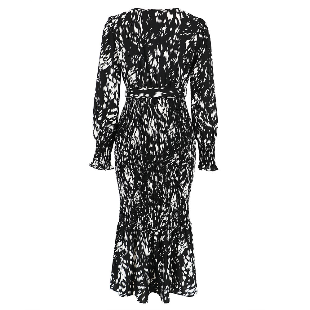 V-neck Printed Dress