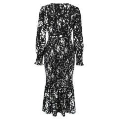 V-neck Printed Dress
