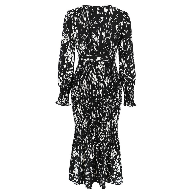 V-neck Printed Dress