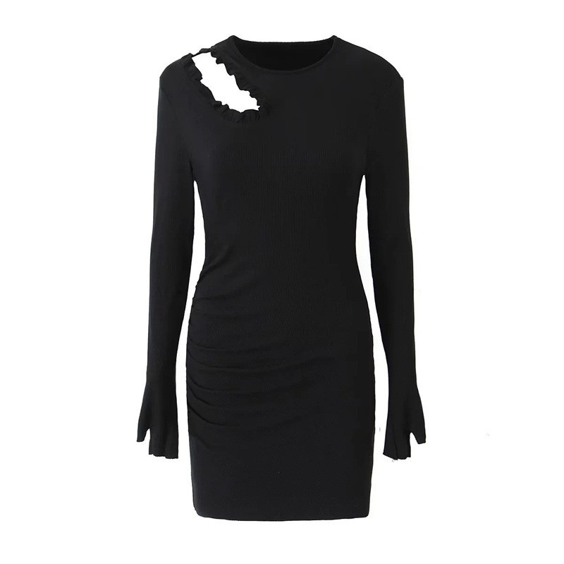 Slim Fit Wrap Hip Dress