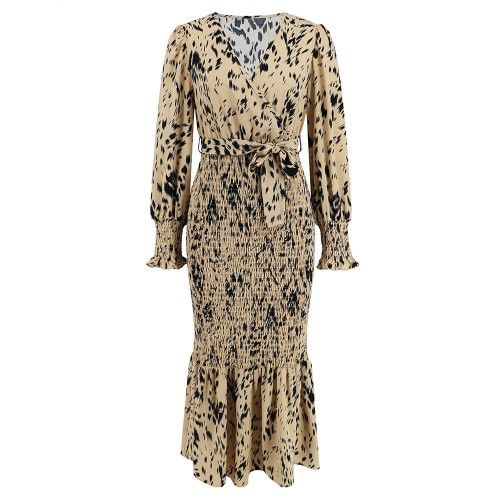 V-neck Printed Dress