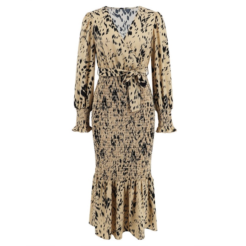 V-neck Printed Dress