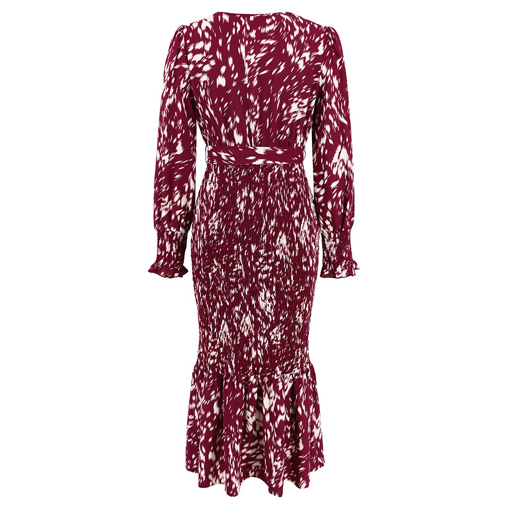 V-neck Printed Dress