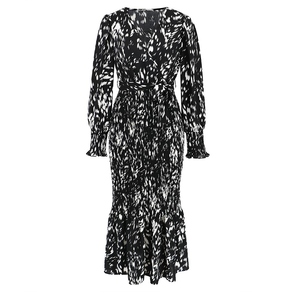 V-neck Printed Dress