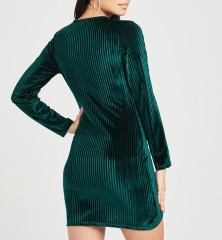V-neck Clean Color Dress