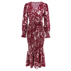 V-neck Printed Dress