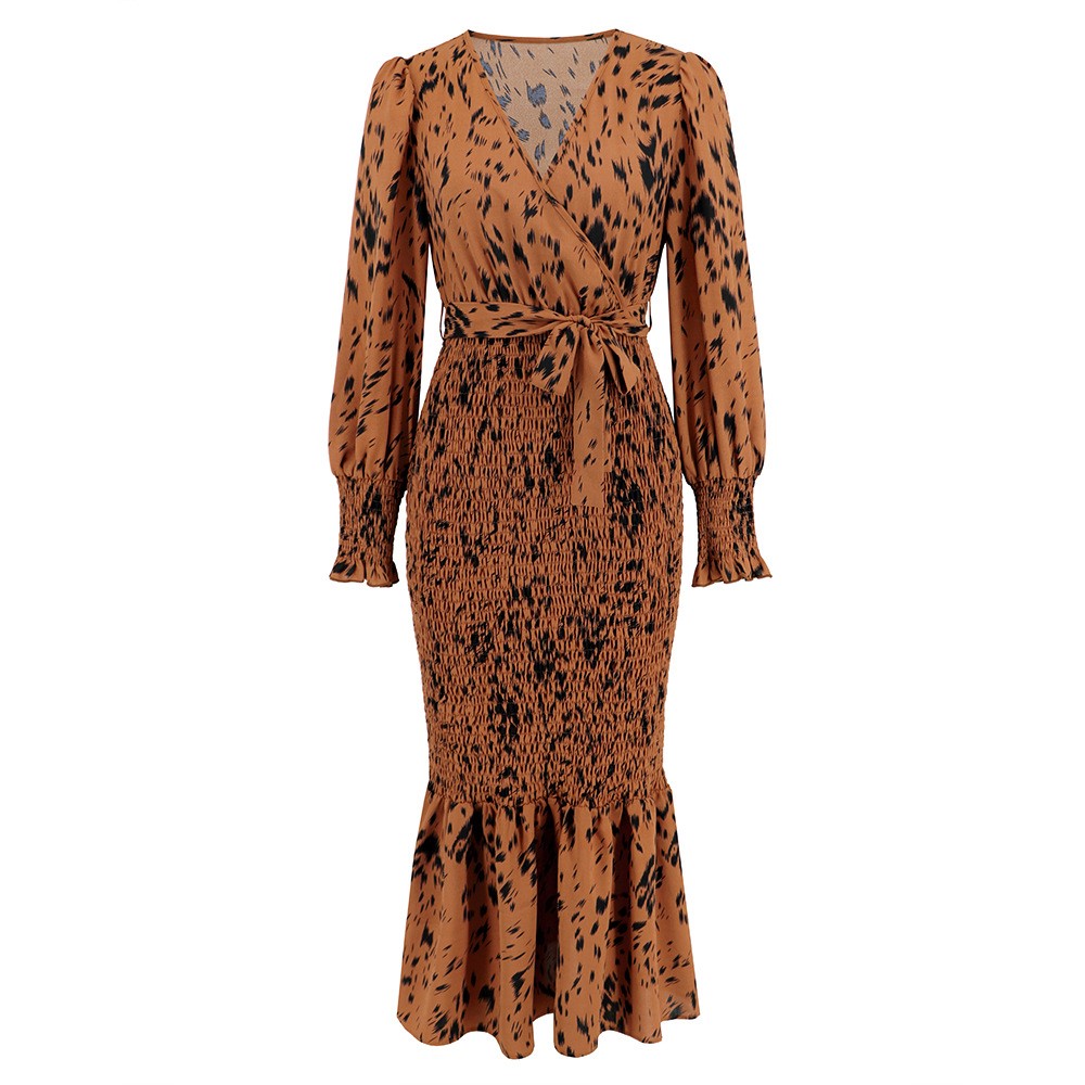 V-neck Printed Dress