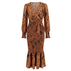 V-neck Printed Dress