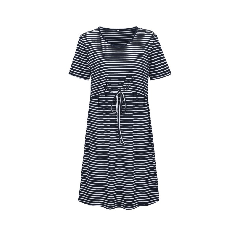 Striped Multifunctional Short Sleeved Dress