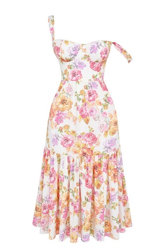 Fragmented fForal Suspender Dress
