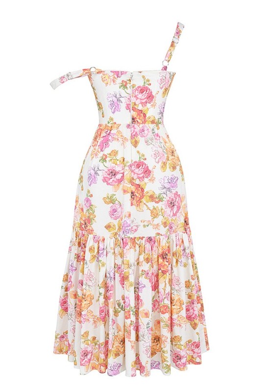 Fragmented fForal Suspender Dress