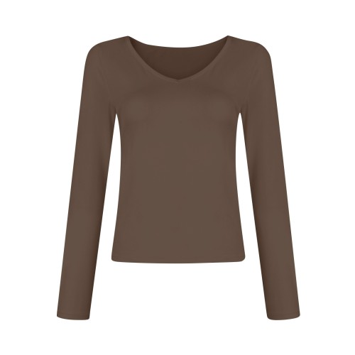 V-neck Long Sleeved Versatile Top