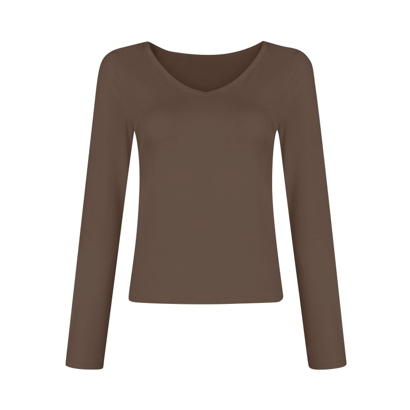 V-neck Long Sleeved Versatile Top