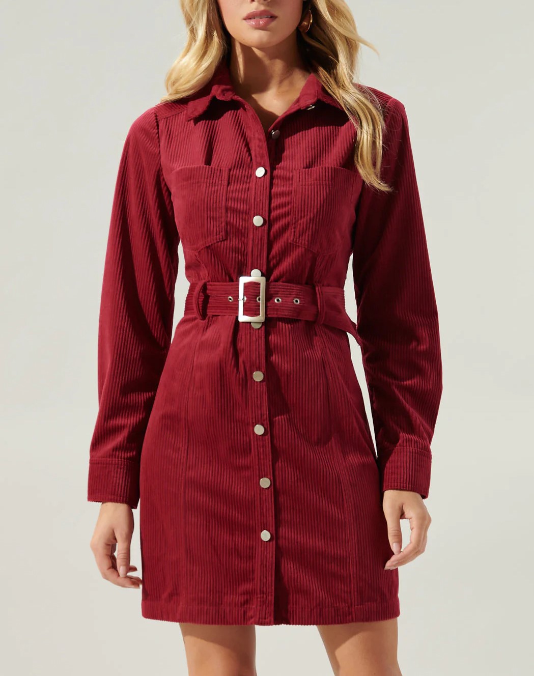 Knitted Velvet Long Sleeved Dress