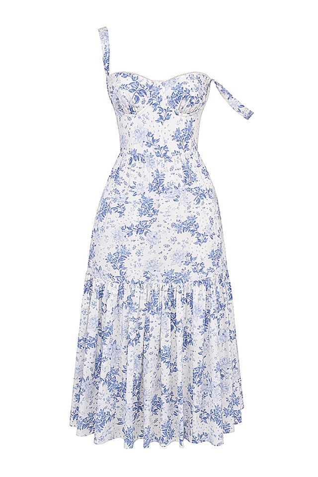 Fragmented fForal Suspender Dress