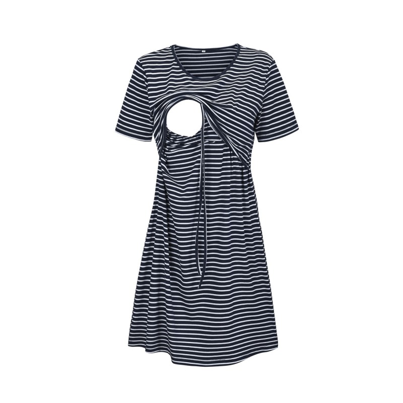 Striped Multifunctional Short Sleeved Dress