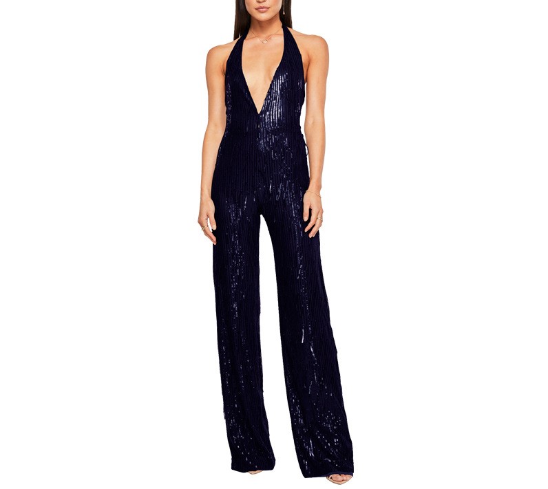 Deep V-neck Tassel Jumpsuit