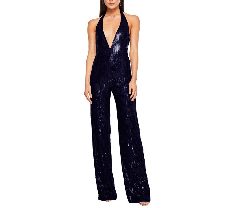 Deep V-neck Tassel Jumpsuit