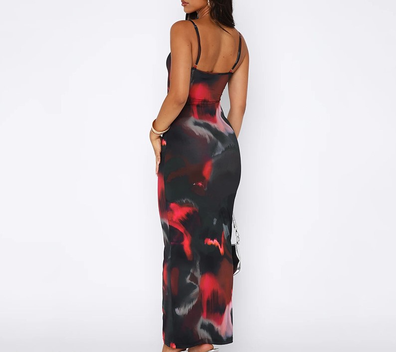 Printed Strapless Dress