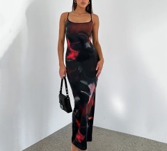 Printed Strapless Dress