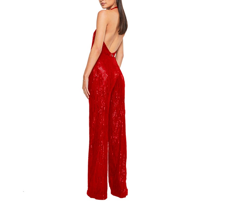 Deep V-neck Tassel Jumpsuit