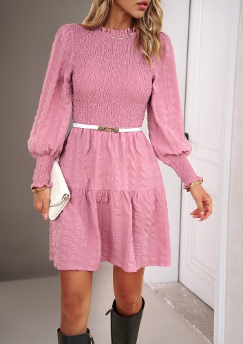 Solid Color Long Sleeved Dress