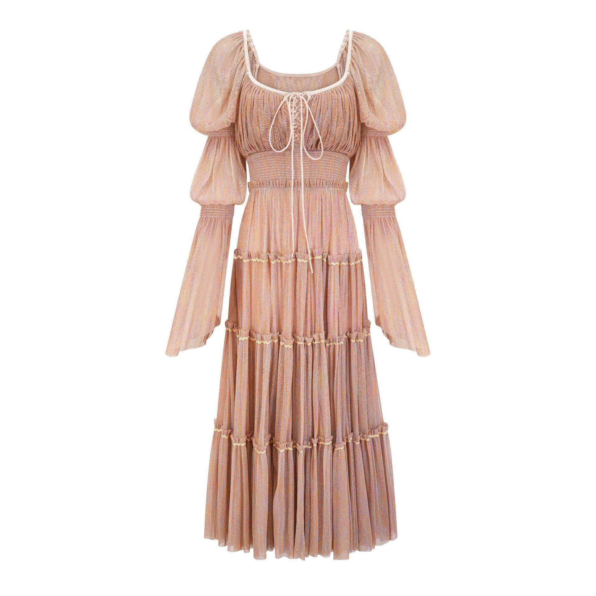 Solid Sequin One Line Neck Dress