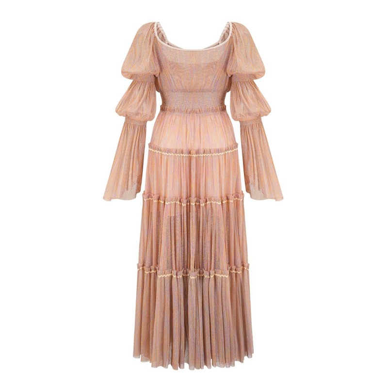 Solid Sequin One Line Neck Dress