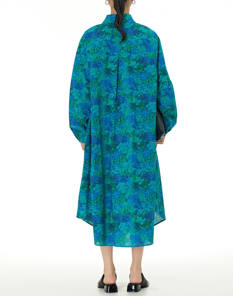 Loose Floral Shirt Dress