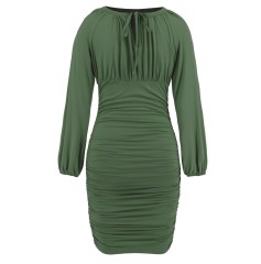 Lace up Long Sleeved Dress
