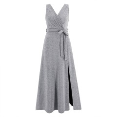 Sleeveless V-neck Prom Dress